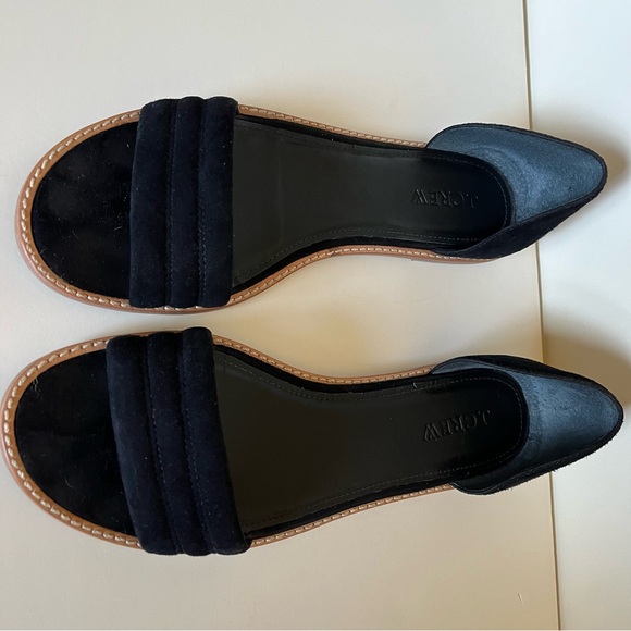 J Crew Hayes Suede Sandal Black size 7.5 - Picture 2 of 4